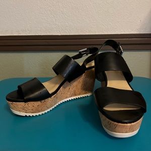 Nine West wedge sandals size 7.5 black